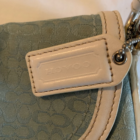 Coach vintage blue and white with silver hardware white is leather - Picture 2 of 10